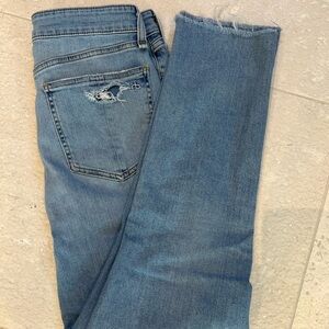 rag & bone Light Blue Distressed Ankle Jeans